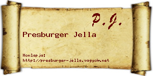 Presburger Jella névjegykártya